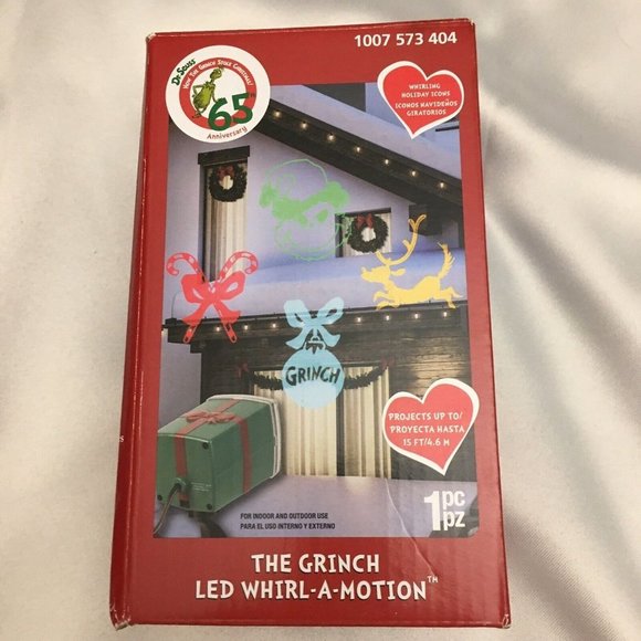 Christmas Dr. Seuss THE GRINCH Light Show LED Whirl A Motion Projector Gemmy NEW - Picture 5 of 5